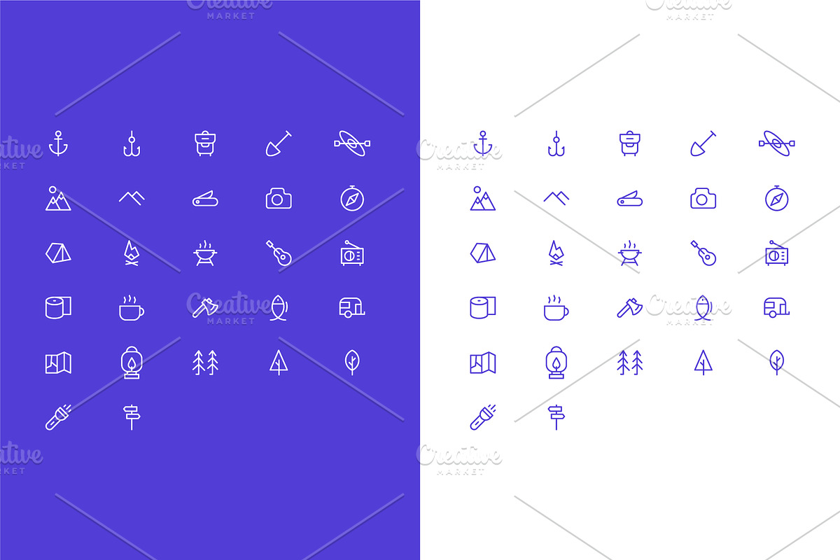 Simple Vector Camping Icons Set in Icons - product preview 8