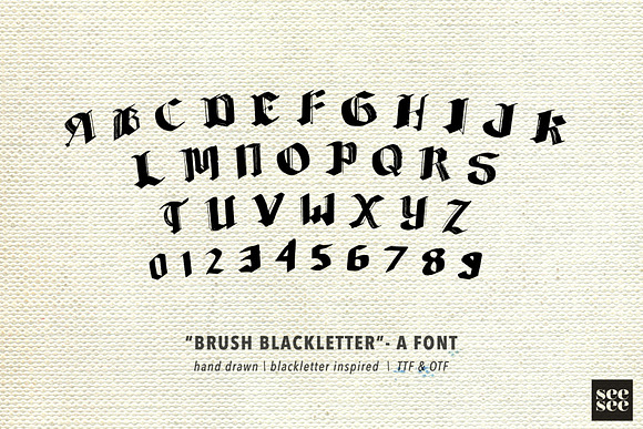Brush Blackletter - Hand Drawn Font in Blackletter Fonts - product preview 4