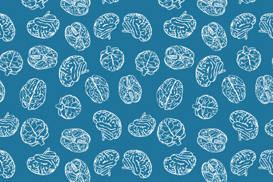 Brains on blue seamless pattern in Patterns - product preview 8