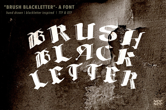 Brush Blackletter - Hand Drawn Font in Blackletter Fonts - product preview 7
