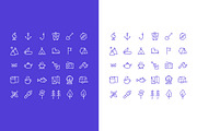 Simple Vector Camping Icons Set
