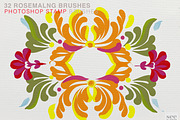 Rosemaling Photoshop Stamp Brushes