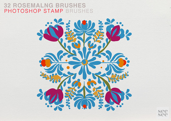 Rosemaling Photoshop Stamp Brushes in Add-Ons - product preview 1