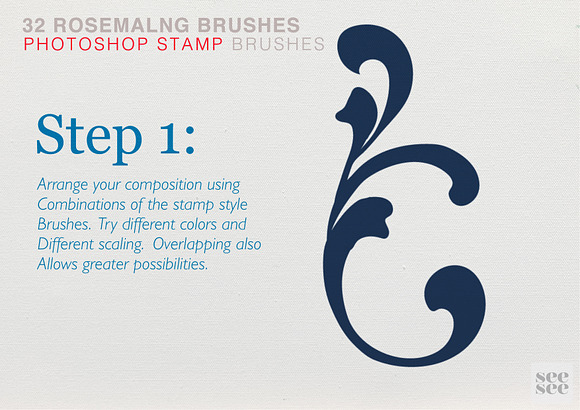 Rosemaling Photoshop Stamp Brushes in Add-Ons - product preview 5