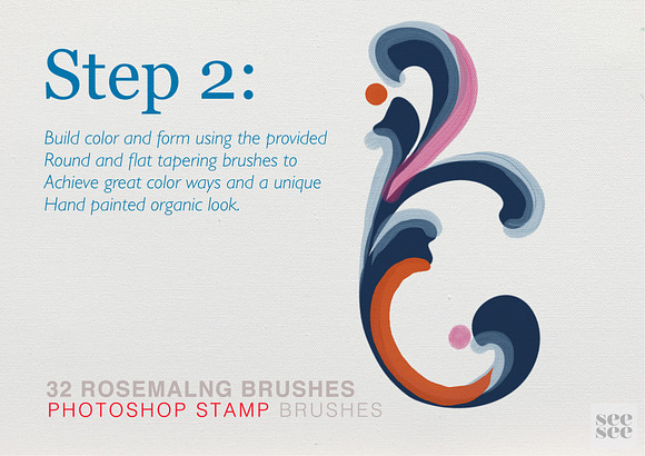Rosemaling Photoshop Stamp Brushes in Add-Ons - product preview 6