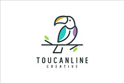 toucan line logo vector