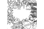 Winter Holiday Coloring Page with