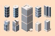 High rise buildings isometric vector