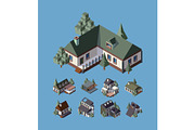 Private houses, cottage isometric