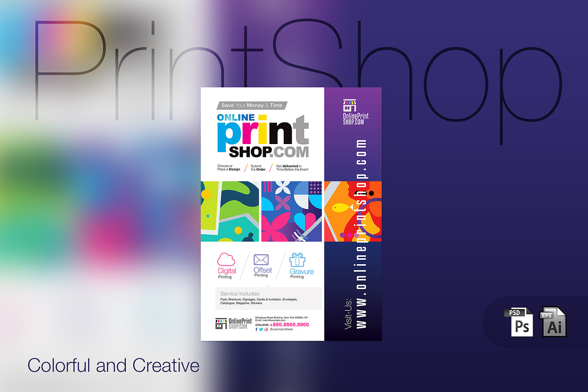Creative Online Print Shop Poster in Flyer Templates - product preview 8