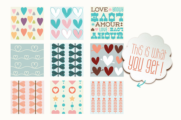 Love Vector Patterns in Patterns - product preview 1