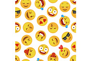 Faces emoji pattern. Funny cute