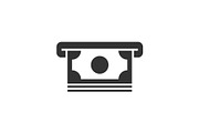 Withdrawal of money black icon