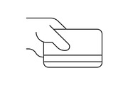 Pay by credit card linear icon