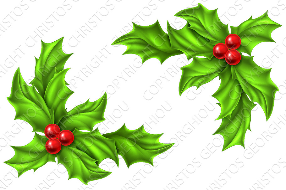 Christmas Holly Design in Illustrations - product preview 8
