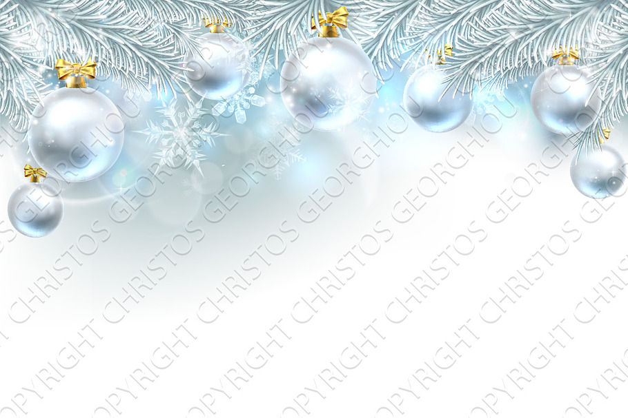 Christmas Bauble Background Top Bord in Illustrations - product preview 8