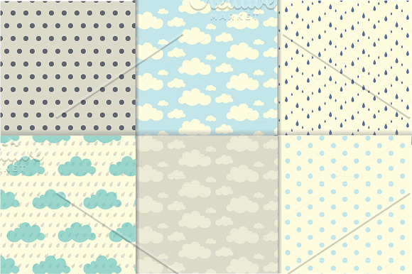Rainy Day Digital Paper Set in Patterns - product preview 1