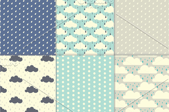 Rainy Day Digital Paper Set in Patterns - product preview 2