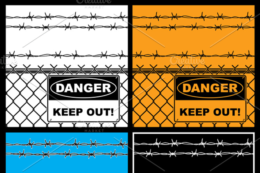 Barbed Wire Set in Illustrations - product preview 8