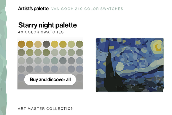 Van Gogh 240 Color Swatches palette in Add-Ons - product preview 3