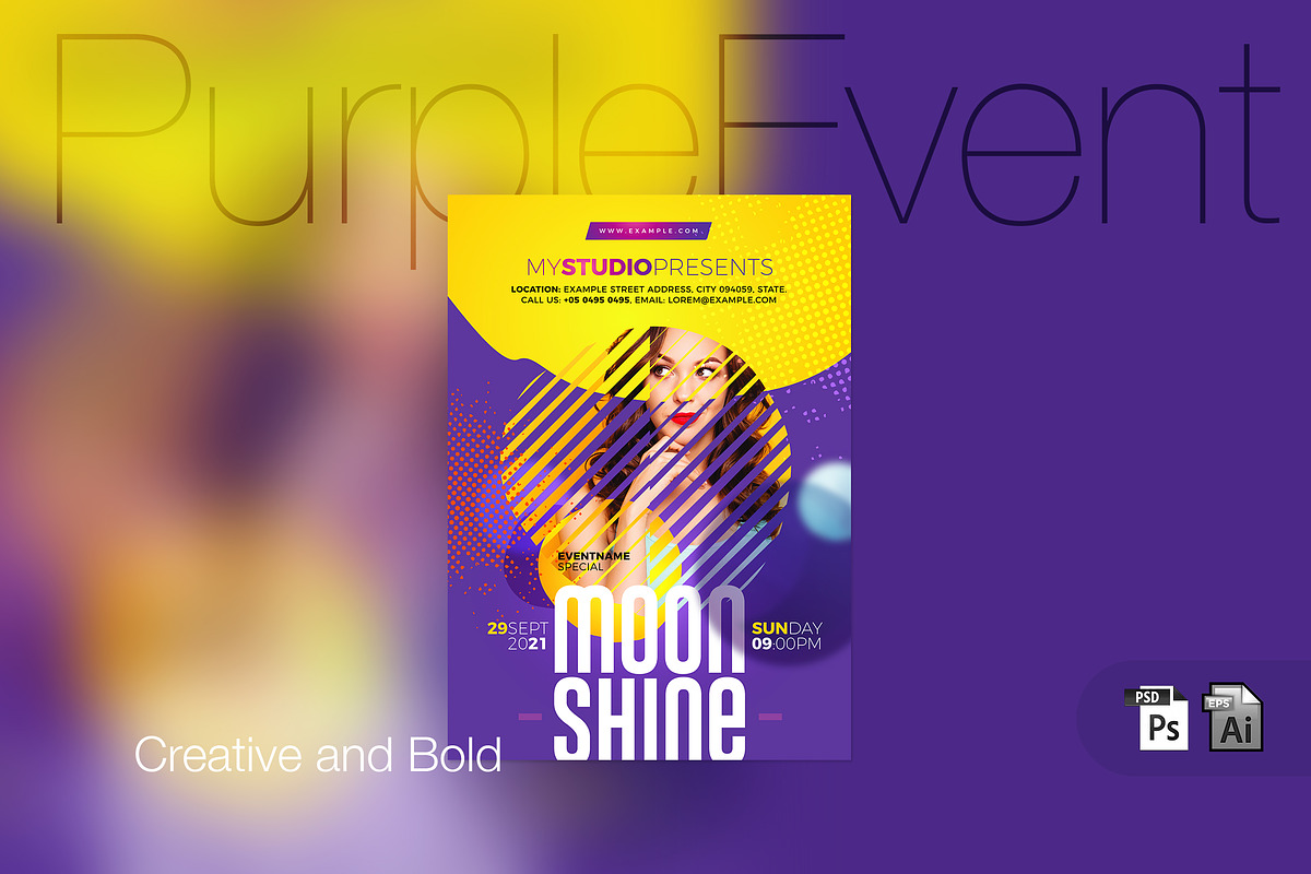 Purple Event Party Flyer in Flyer Templates - product preview 8