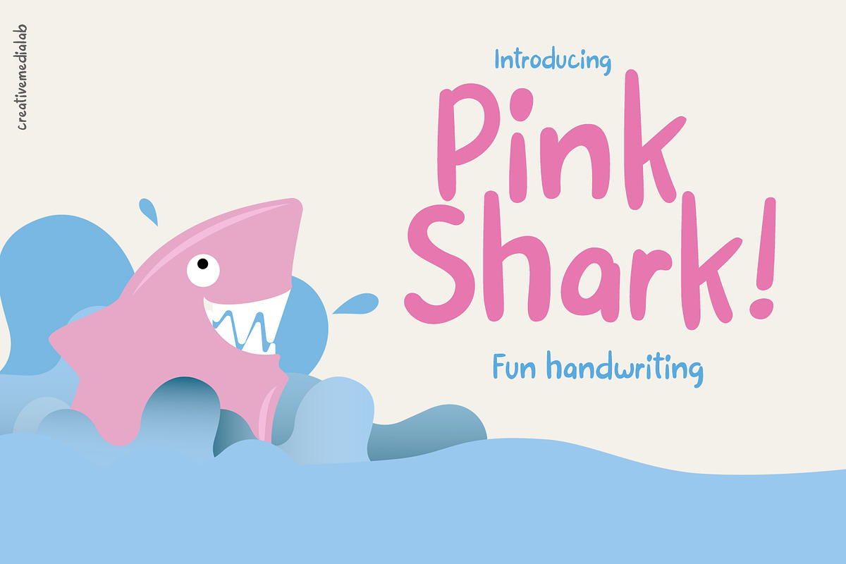 Pink Shark - Fun handwriting in Fun Fonts - product preview 8