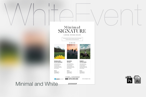 Minimal & White Event Poster