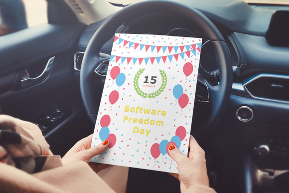 Software Freedom Day - September 15 in Postcard Templates - product preview 3