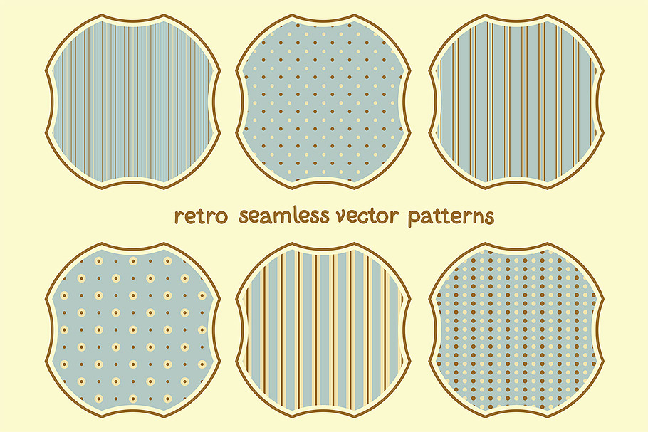 retro seamless patterns in Patterns - product preview 8