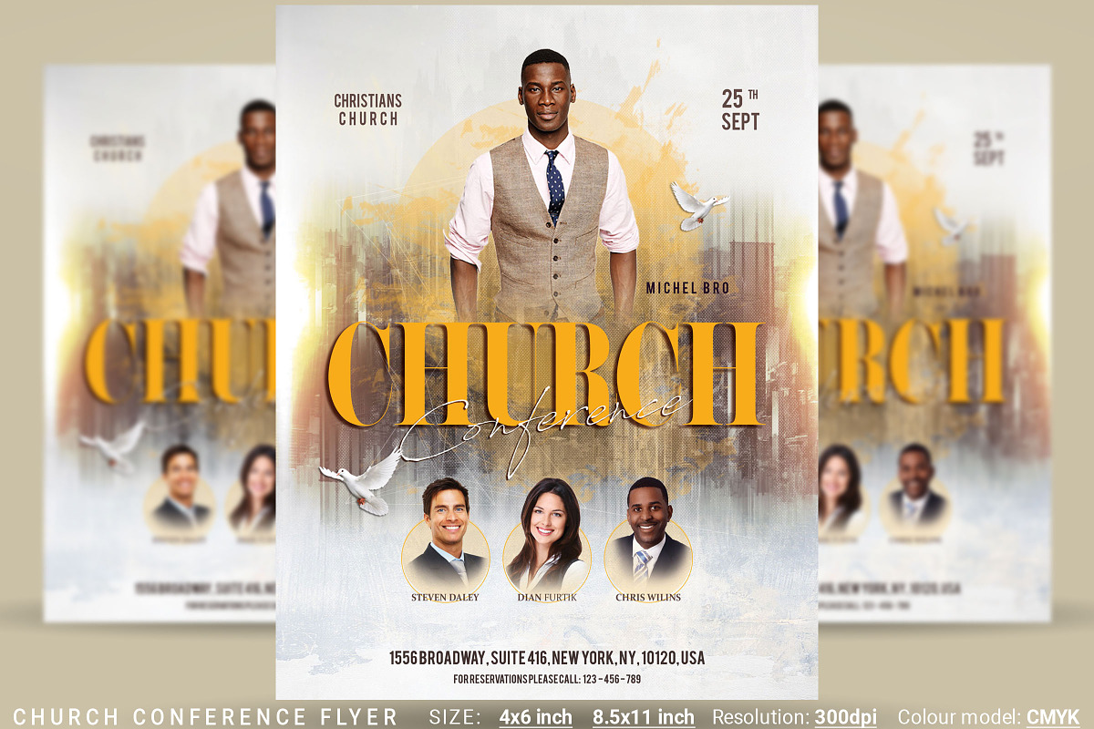Church Conference Flyer Poster in Flyer Templates - product preview 8
