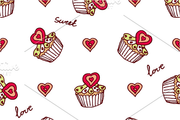 Icons and patterns with sweets in Patterns - product preview 1