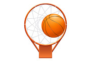 Basketball hoop and ball