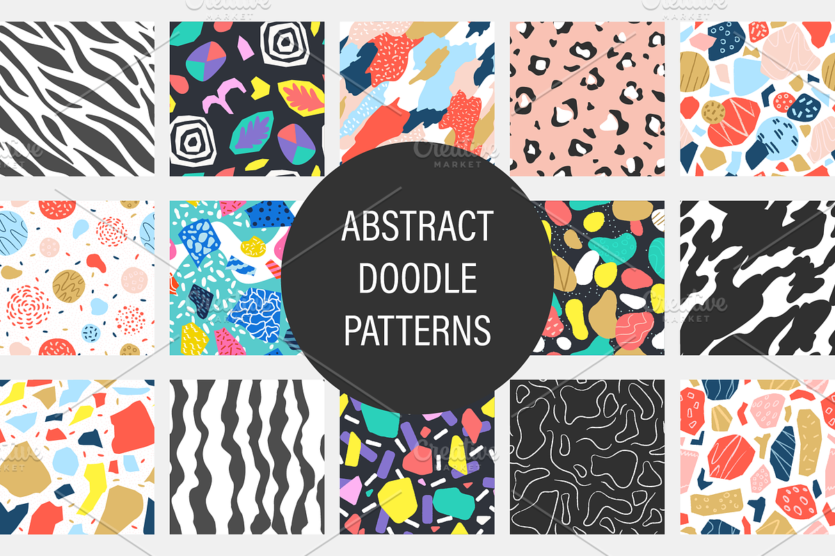 Abstract Doodle Patterns in Patterns - product preview 8