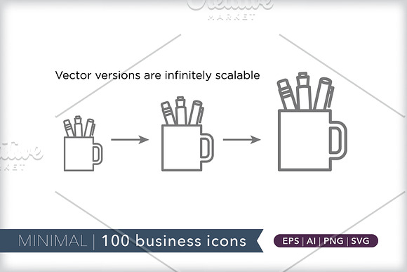 Minimal 100 business icons in Business Icons - product preview 7