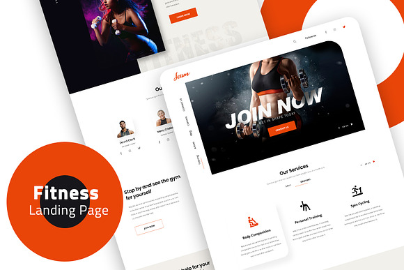 Fitness Landing Page in Landing Page Templates - product preview 1