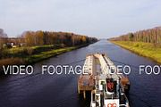 Aerial view:Barge on the river