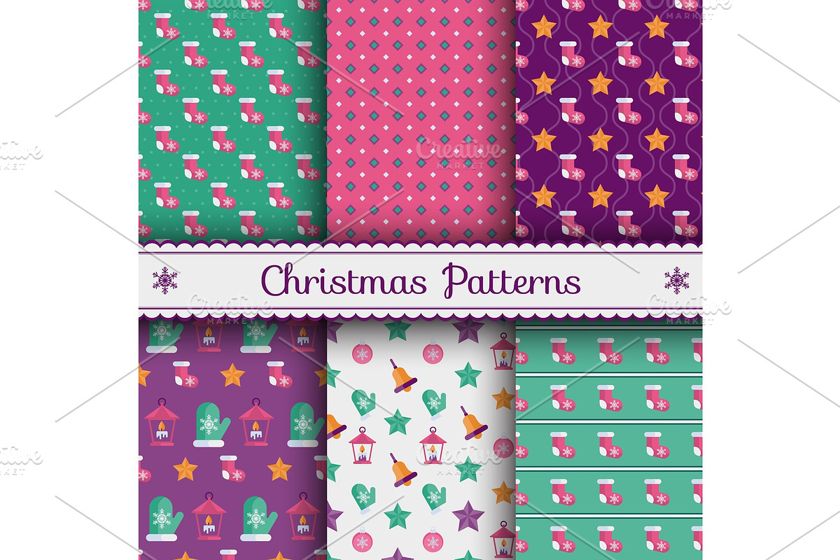 Christmas flat seamless pattern in Textures - product preview 8