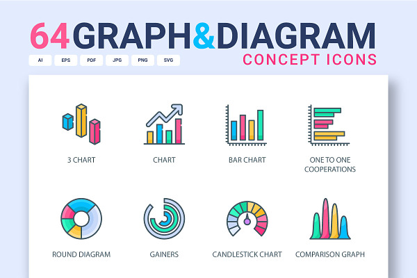 Graph and Diagram Concept Icons
