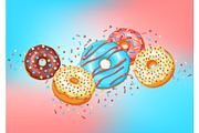 Card with glaze donuts and sprinkles