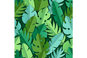 Seamless pattern with paper palm