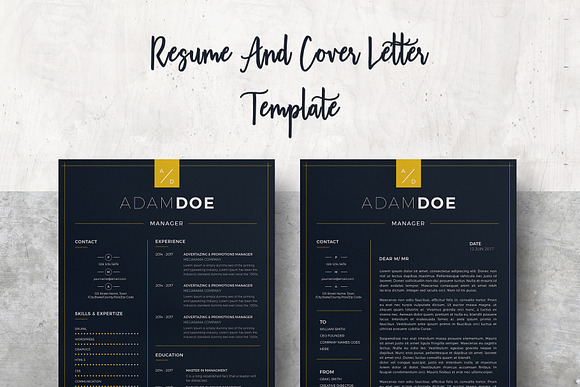 Resume Template & Business Card in Resume Templates - product preview 5