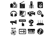 Multimedia internet icons set
