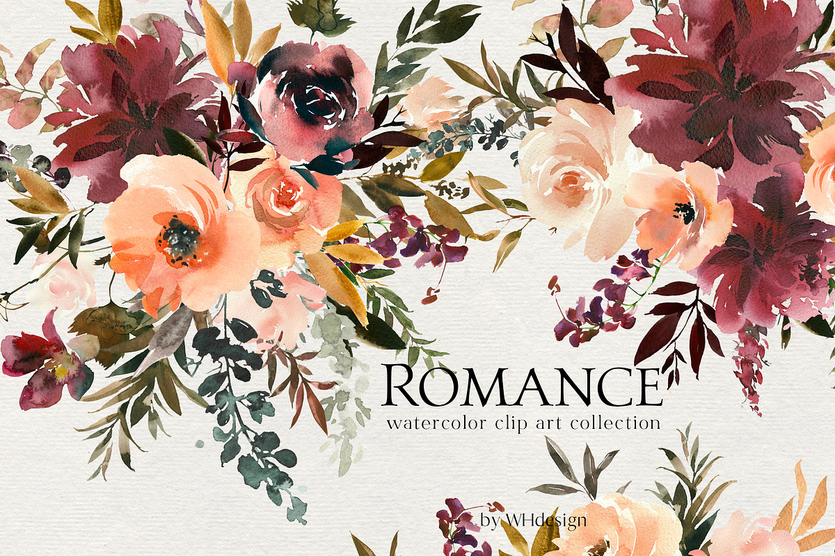 Romance Floral Clip Art Collection in Illustrations - product preview 8