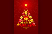 Christmas And New Year Greeting Card