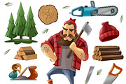 Lumberjack icon set