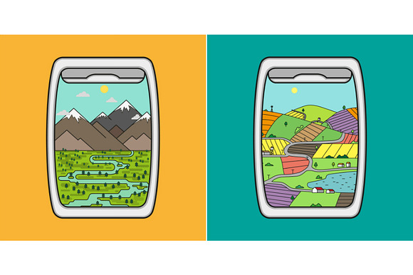 View from the airplane in Illustrations - product preview 2
