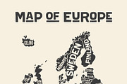 Europe, map. Poster map of the