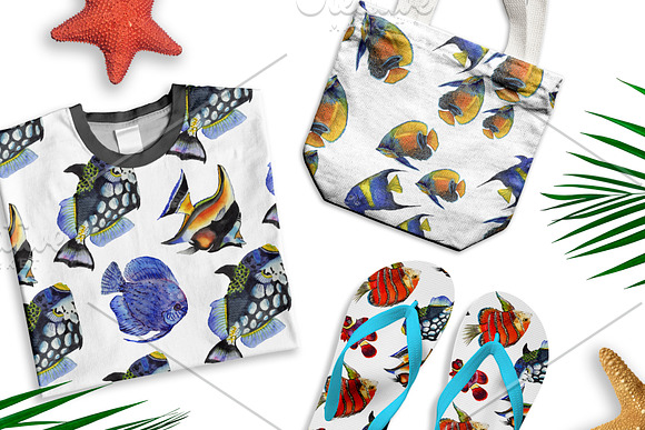 Fish illustration watercolor clipart in Illustrations - product preview 4