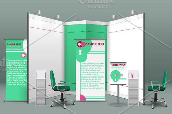 Exhibition Stand Set in Illustrations - product preview 1