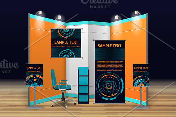 Exhibition Stand Set in Illustrations - product preview 4
